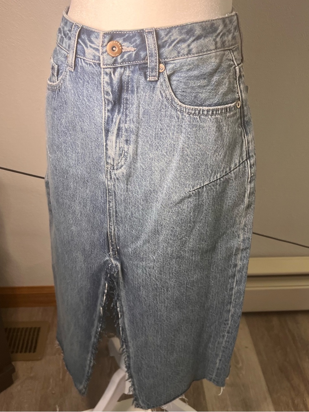 Pistola Alice High Rise Denim Midi Skirt Ballantyne 25